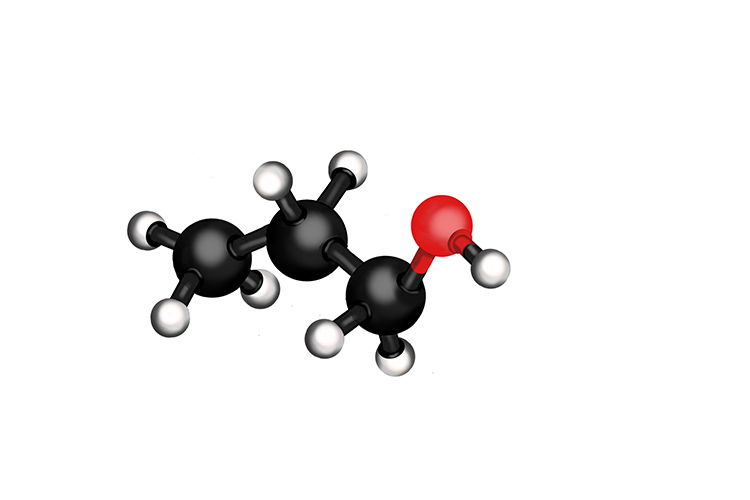 3d image of a propanol molecule